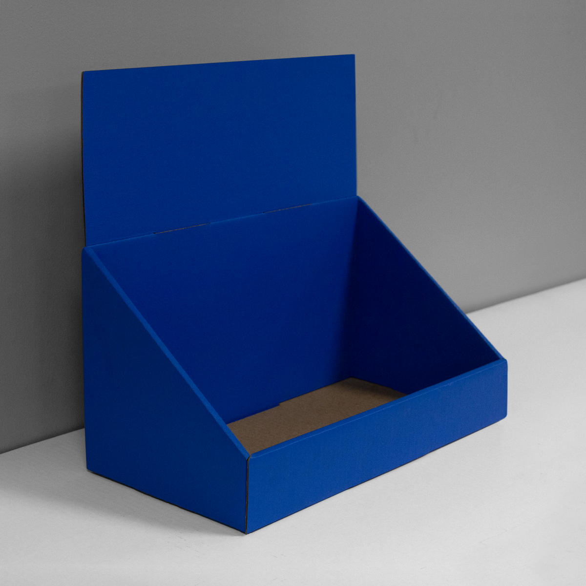 Cardboard counter display with header - blue