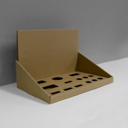 Présentoir de comptoir en carton avec insertions sur mesure et en-tête - kraft