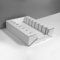 Présentoir de cartes de bon d'achat, en carton ondulé, avec 7 fentes, pour palette en entrepôt - blanc