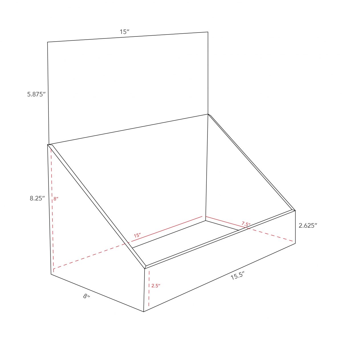 Cardboard counter displays with header - dimensions