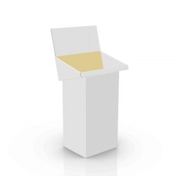 Benne en carton (dump bin) avec en-tête et présentoir - 3d