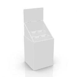 Cardboard display Dump Bin with header and tray with 2 shelves - 3d