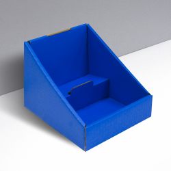 Cardboard floor displays with header and shelves - outline