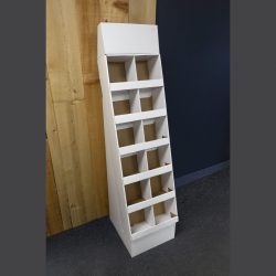Cardboard Floor display with header and shelves - white