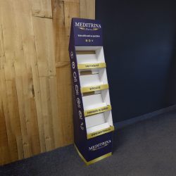 1380 - FLOOR DISPLAY Cardboard floor display with header and shelves - printed