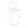 Custom coroplast dumpbin with header and a hole at the top, placed on a kicker - dimensions