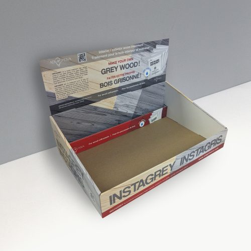 7903 - Cardboard counter display 100% local, with header and slot on the back for pamphlets - printed